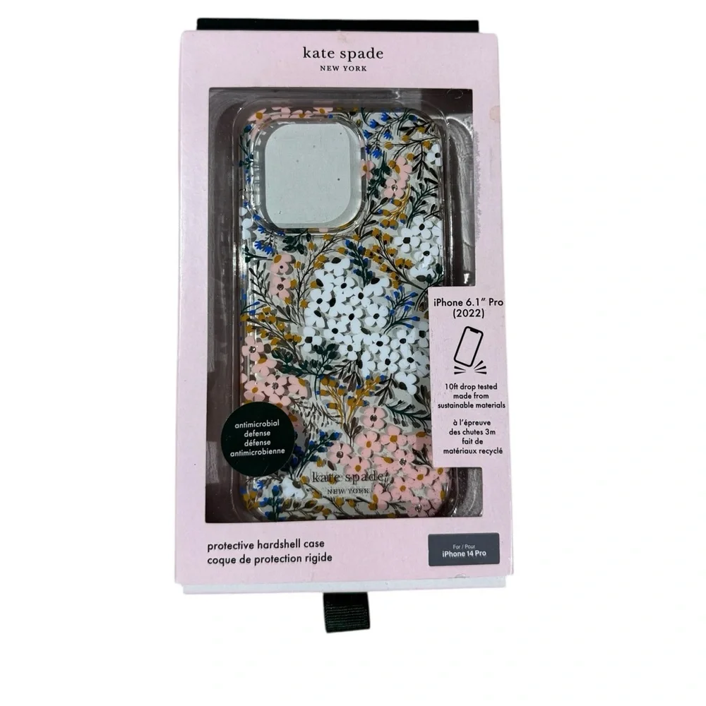 NIB Kate Spade Floral Phone Case iPhone 14 Pro MagSafe Clear Phone Case